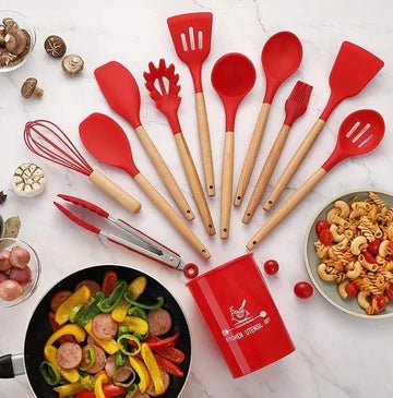 12 Pcs Premium Silicone Spoon Set  š„ Heat Resistant | Non-Stick | Durable