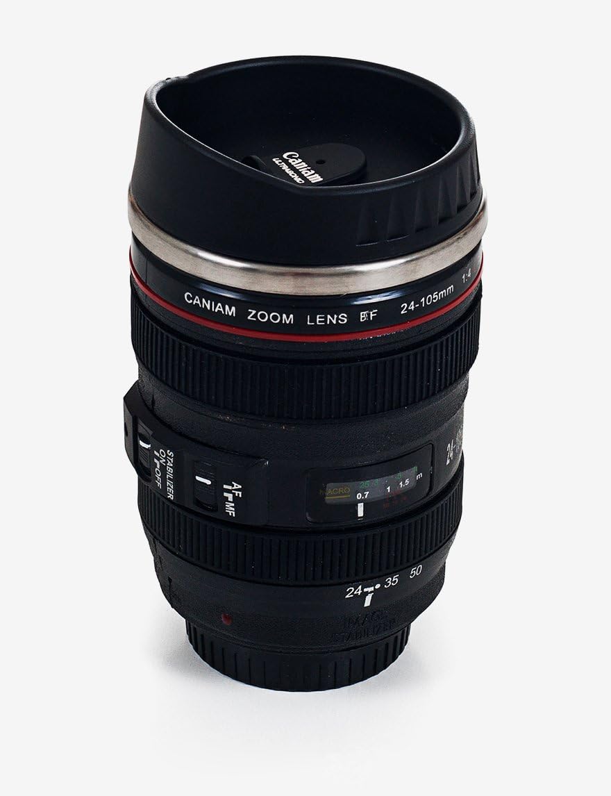 Creative Camera Lens Coffee Tea Mug β 300ML Stainless Steel Interior