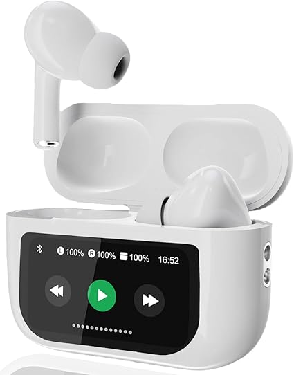 Wireless Earbuds Bluetooth 5.4 with Touch Screen, ANC/ENC Noise Cancelling, 40H Playtime ā Stereo Bass Headphones for iOS & Android