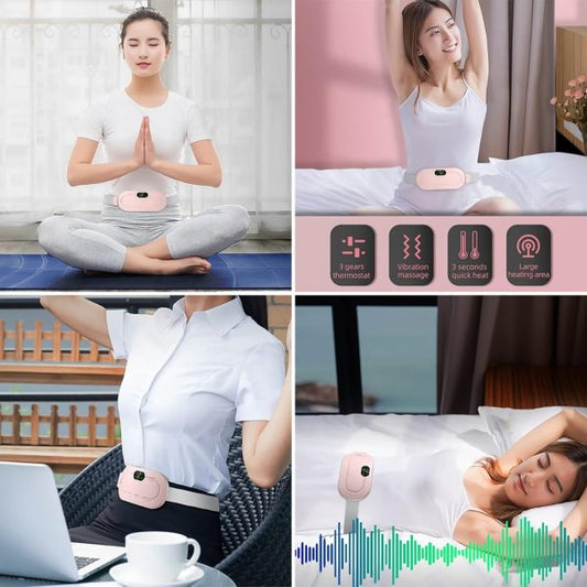 Heating Pad for Cramps & Back Pain – Cordless Electric Menstrual Heating Pad with 3 Heat Levels & 3 Massage Modes