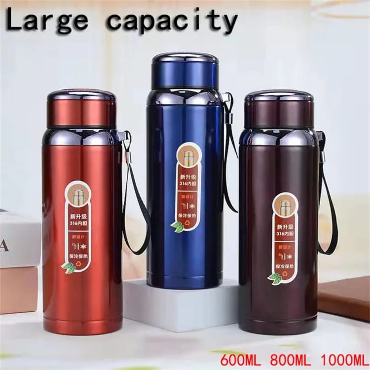 1000ml Stainless Steel Vacuum Insulated Water Bottle – Hot & Cold Thermos for Sports, Gym & Outdoor