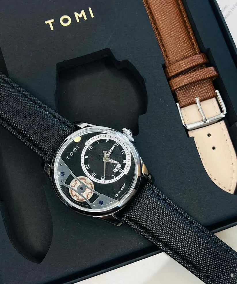 Original Tomi FaceGear Series – Ultra Premium Dual Strap Watch with Big Box Packaging