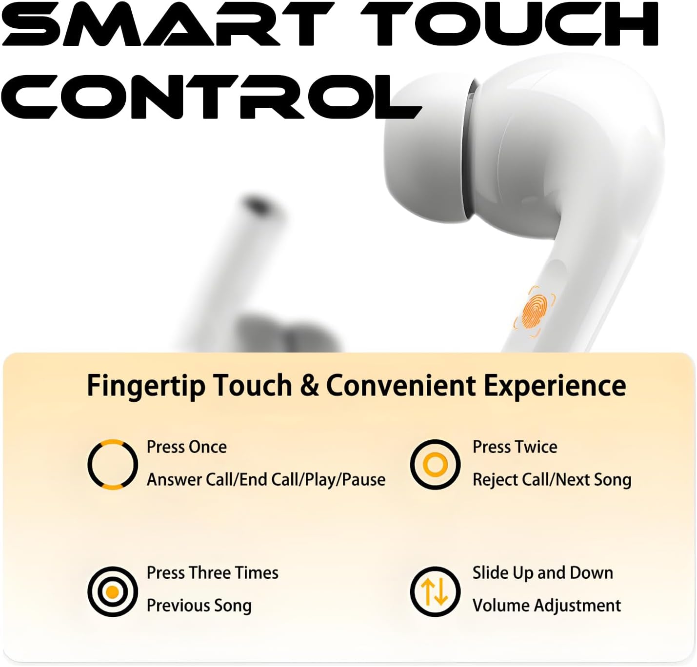 Wireless Earbuds Bluetooth 5.4 with Touch Screen, ANC/ENC Noise Cancelling, 40H Playtime ā Stereo Bass Headphones for iOS & Android