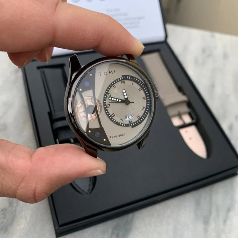 Original Tomi FaceGear Series – Ultra Premium Dual Strap Watch with Big Box Packaging