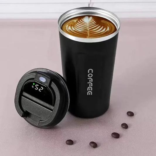Smart Temperature Display Coffee Cup – Stainless Steel Insulated Mug with LED Portable Temperature Monitor