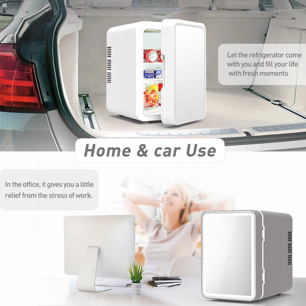 Portable Mini Fridge 4L with Mirror & LED – Skincare, Makeup & Cosmetics Refrigerator