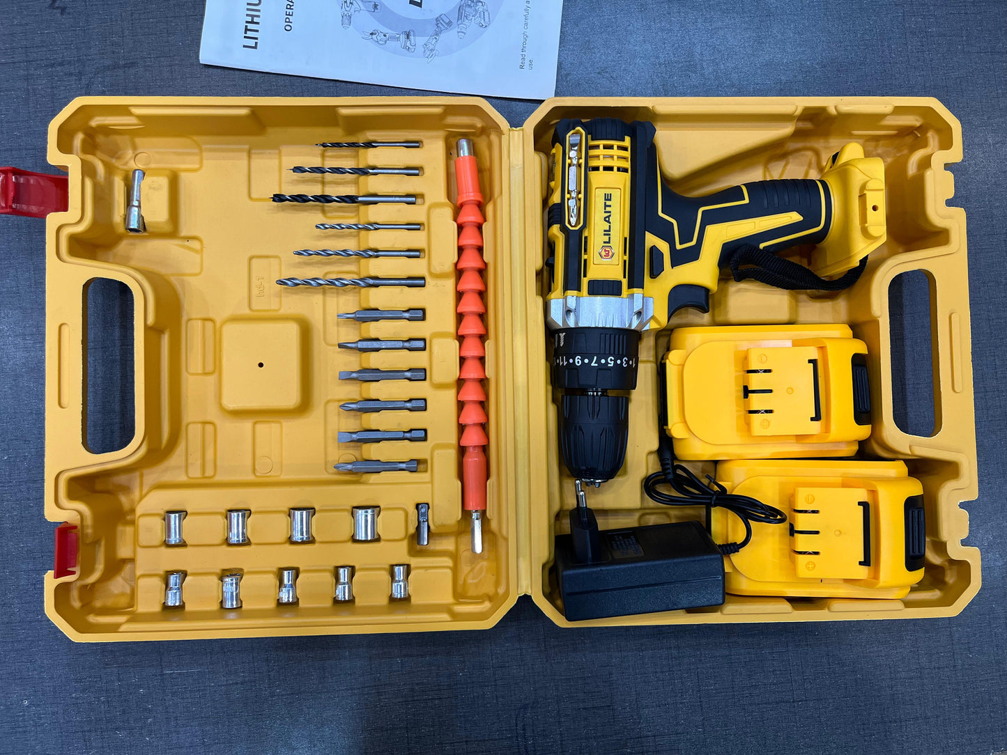 Rechargeable Drill Machine with 2 Batteries – Cordless Electric Screwdriver & Drill Kit