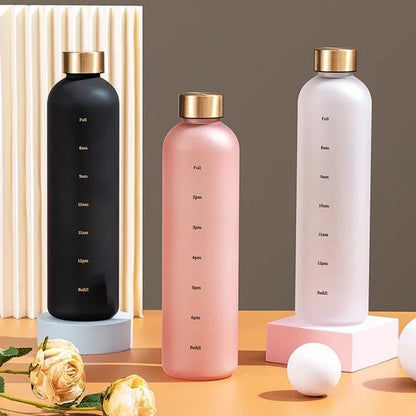 32oz / 1 Liter Motivational Water Bottle with Time Markings – Leak-Proof Sports & Gym Bottle