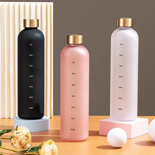 32oz / 1 Liter Motivational Water Bottle with Time Markings – Leak-Proof Sports & Gym Bottle