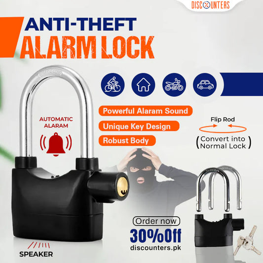 Forrun Electro Anti-Theft Alarm Lock – Heavy Duty Security Lock with Siren for Bike, Door & Shop Pakistan