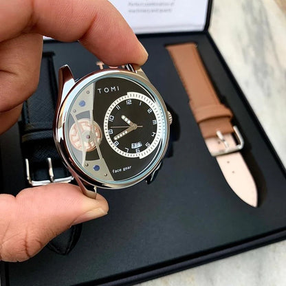 Original Tomi FaceGear Series – Ultra Premium Dual Strap Watch with Big Box Packaging