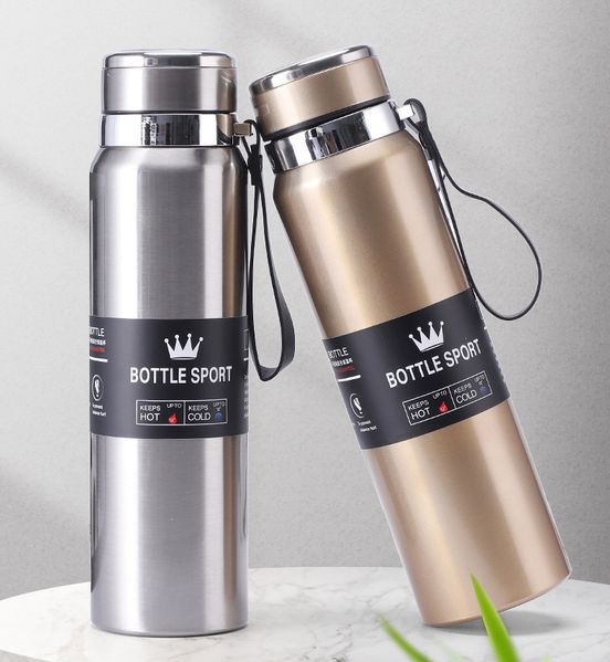1000ml Stainless Steel Vacuum Insulated Water Bottle – Hot & Cold Thermos for Sports, Gym & Outdoor
