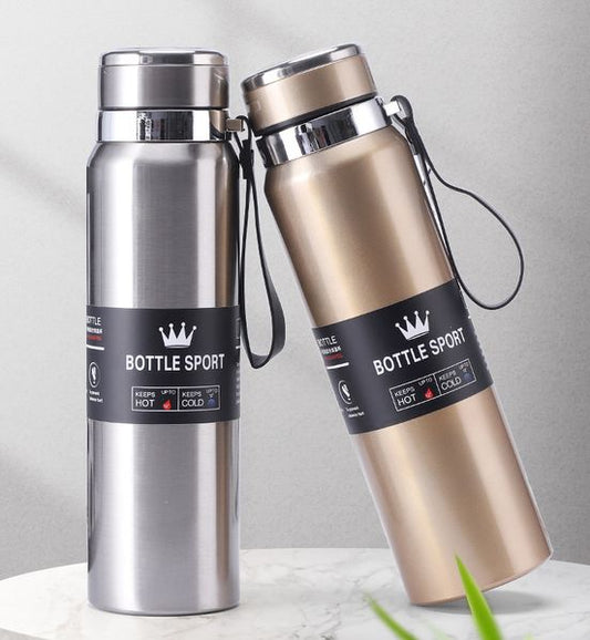 1000ml Stainless Steel Vacuum Insulated Water Bottle – Hot & Cold Thermos for Sports, Gym & Outdoor