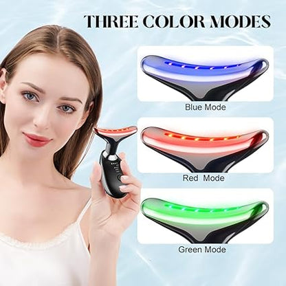 Neck & Face Massager – Face Sculpting Tool with 3 Colour Modes & Vibration | Double Chin Reducer