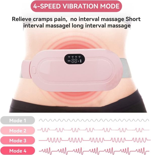 Heating Pad for Cramps & Back Pain – Cordless Electric Menstrual Heating Pad with 3 Heat Levels & 3 Massage Modes