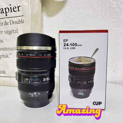 Creative Camera Lens Coffee Tea Mug – 300ML Stainless Steel Interior