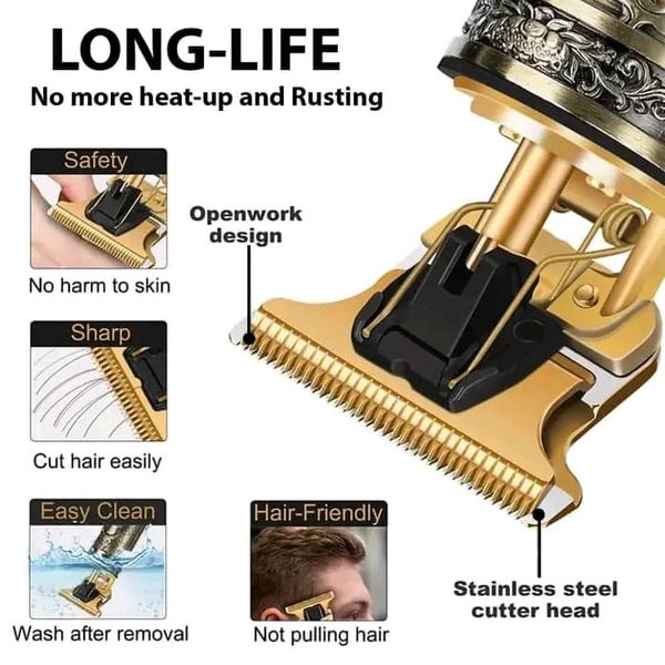 T9 Men’s Hair Trimmer & Shaver – Professional Vintage Rechargeable Grooming Machine