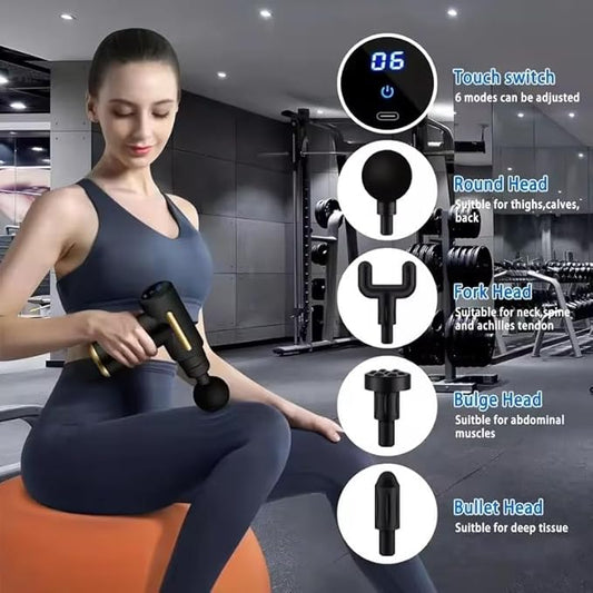 Portable Mini Muscle Massage Gun – Handheld Deep Tissue Percussion Massager for Pain Relief & Recovery