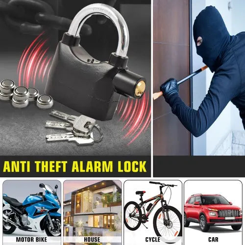 Forrun Electro Anti-Theft Alarm Lock – Heavy Duty Security Lock with Siren for Bike, Door & Shop Pakistan