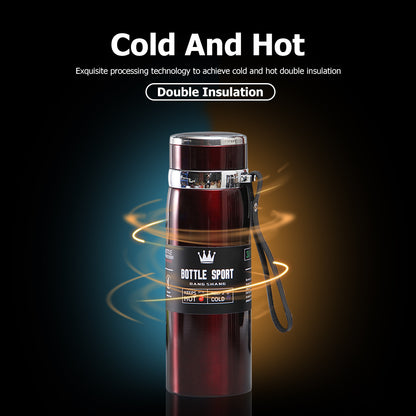 1000ml Stainless Steel Vacuum Insulated Water Bottle – Hot & Cold Thermos for Sports, Gym & Outdoor