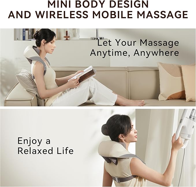 Neck & Shoulder Massager with Heat – Deep Tissue Kneading Electric Pain Relief for Men & Women