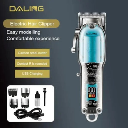 Daling DL-1539 Transparent Cordless Hair Clipper | Professional Barber Trimmer & Shaver Machine