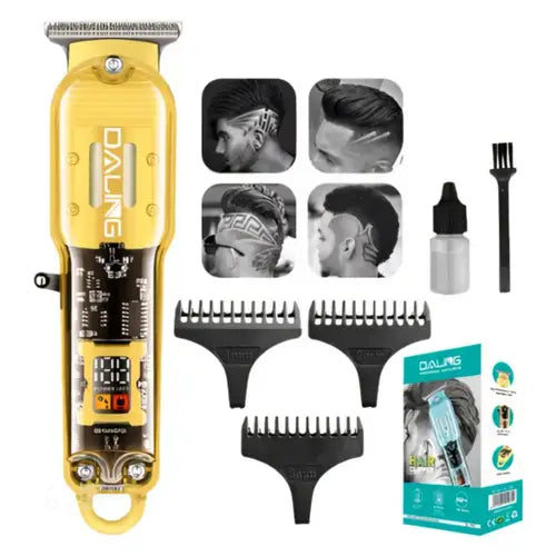 Daling DL-1539 Transparent Cordless Hair Clipper | Professional Barber Trimmer & Shaver Machine