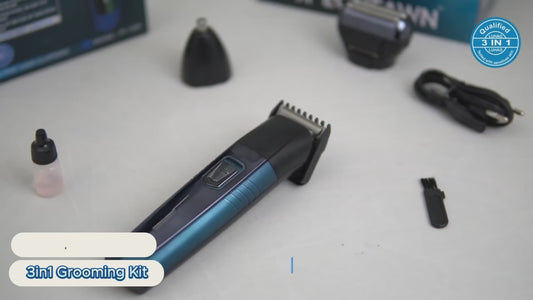 Kemei 3-in-1 Rechargeable Trimmer – Hair, Beard & Nose/Ear Grooming