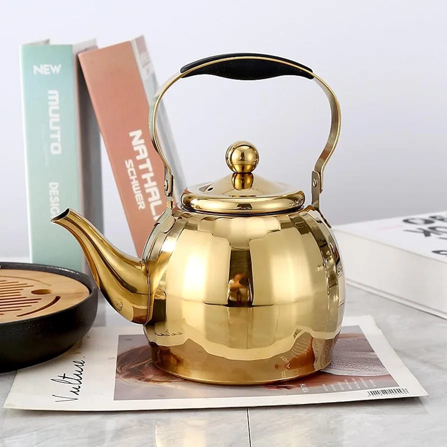 1.5L Stainless Steel Whistling Kettle – Camping Teapot with Insulated Handle for Gas & Induction Stove