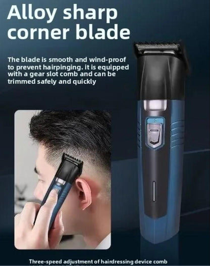 Kemei 3-in-1 Rechargeable Trimmer – Hair, Beard & Nose/Ear Grooming
