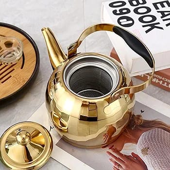 1.5L Stainless Steel Whistling Kettle – Camping Teapot with Insulated Handle for Gas & Induction Stove