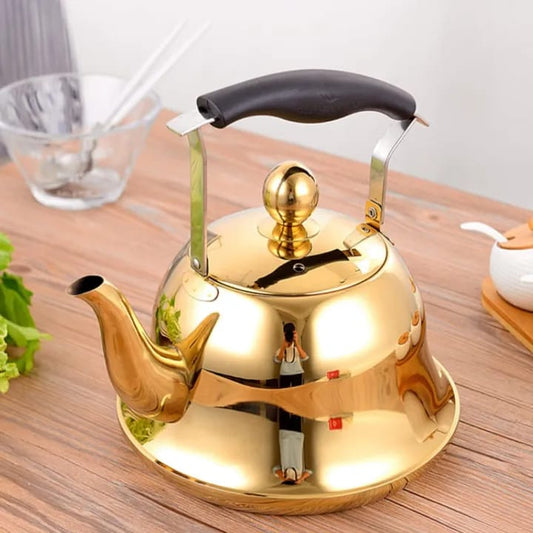 1.5L Stainless Steel Whistling Kettle – Camping Teapot with Insulated Handle for Gas & Induction Stove